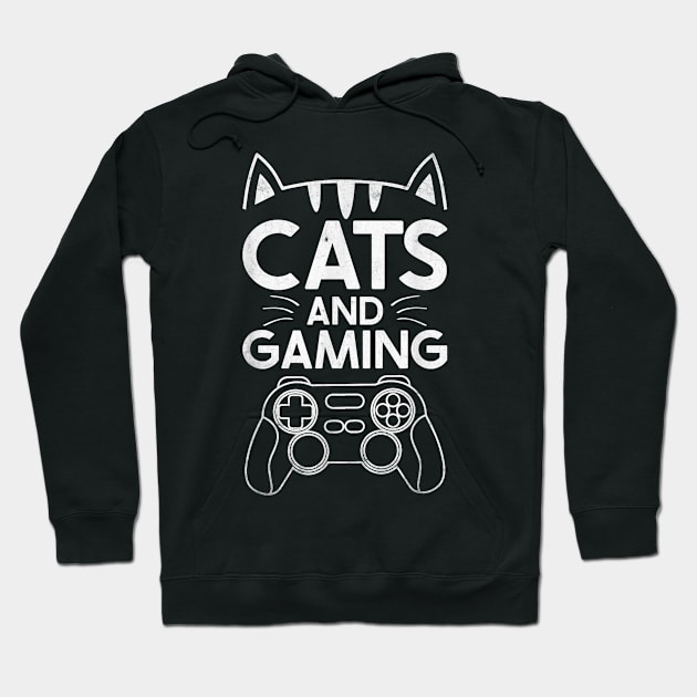 Cats And Gaming Funny Cat Lover Gaming Gift Gamer Hoodie by zwestshops